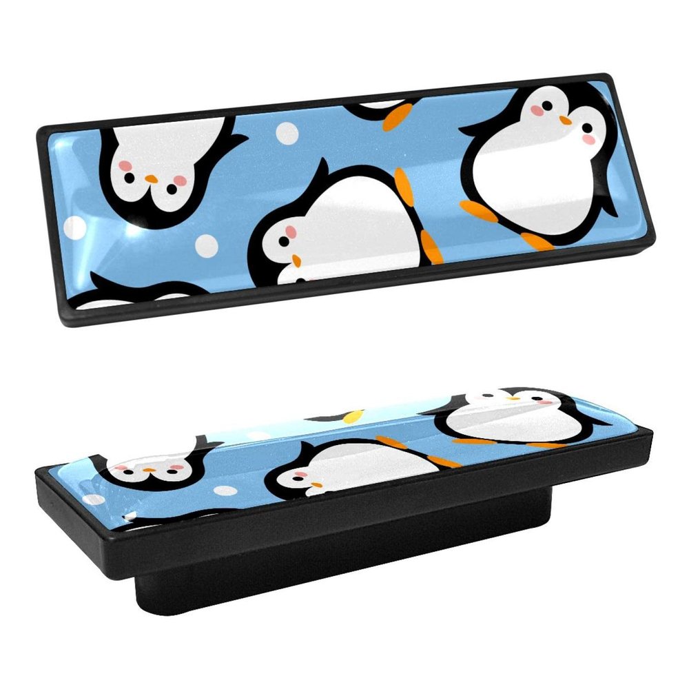 Rectangular Penguin Cabinet Knobs, Decorative Pulls, 4-Pack