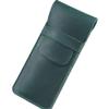 Leather Pencil Case Holder, Handmade Pen Pouch, Crazy Horse Pen Protective Cover, Green (L) view 1