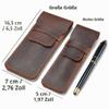 Leather Pencil Case Holder, Handmade Pen Pouch, Crazy Horse Pen Protective Cover, Green (L) view 2