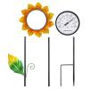 HINAA Sunflower Outdoor Thermometer for Patio, 40.2-Inch Metal Garden Stake Ornament view 2