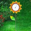 HINAA Sunflower Outdoor Thermometer for Patio, 40.2-Inch Metal Garden Stake Ornament view 4