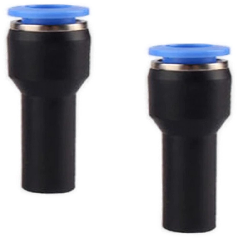 Pneumatic Reducer Push-In Fitting to IQS Hose Connection, 2-Pack, 12 mm to 6 mm