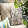Solekla Floral Pillow Cover, Spring Flower Bouquet Design, Cotton-Linen, 18 x 18 in, Black and White view 3
