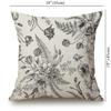 Solekla Floral Pillow Cover, Spring Flower Bouquet Design, Cotton-Linen, 18 x 18 in, Black and White view 4