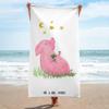 Mr. & Mrs. Panda Pig “Good Luck” Towel – XL Cotton Bath Towel with Stars view 2