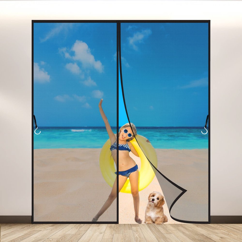 LZHBD Magnetic Insect Screen Door, 215 x 245 cm, Black