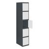 SimonLocker Metal Locker Cabinet, 5 Doors, with Keys, 1800 x 400 x 500 mm, Anthracite/White view 1