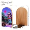 Pavilion Cherry Blossom Wooden Bookends for Heavy Books view 2