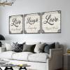 dsdsgog Live Laugh Love Every Day Canvas Painting, Pop Art Print and Poster for Living Room, Café, Decoration, Wall Art, 30 x 30 cm x 3, Unframed view 1