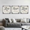 dsdsgog Live Laugh Love Every Day Canvas Painting, Pop Art Print and Poster for Living Room, Café, Decoration, Wall Art, 30 x 30 cm x 3, Unframed view 2