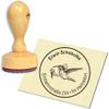 Personalized Round Wooden Address Stamp, 40 mm – Hummingbird view 1