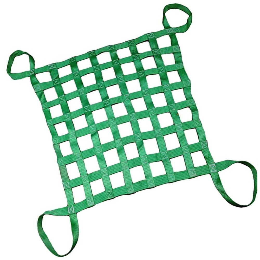 Pipi Zhu Polyester Lifting Nets, Flat Cargo Sling Net, Bungee Cargo Net, Green