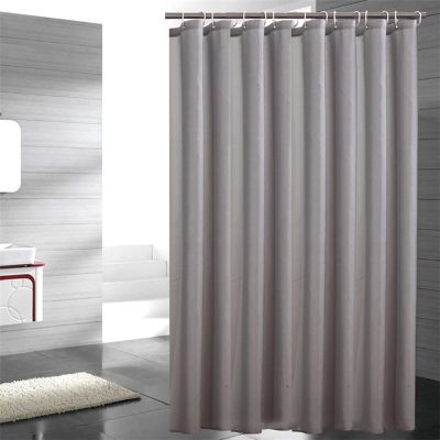 Xiangpeifbh Gray Shower Curtain, Waterproof Polyester, 92 x 182 cm, with 12 Hooks
