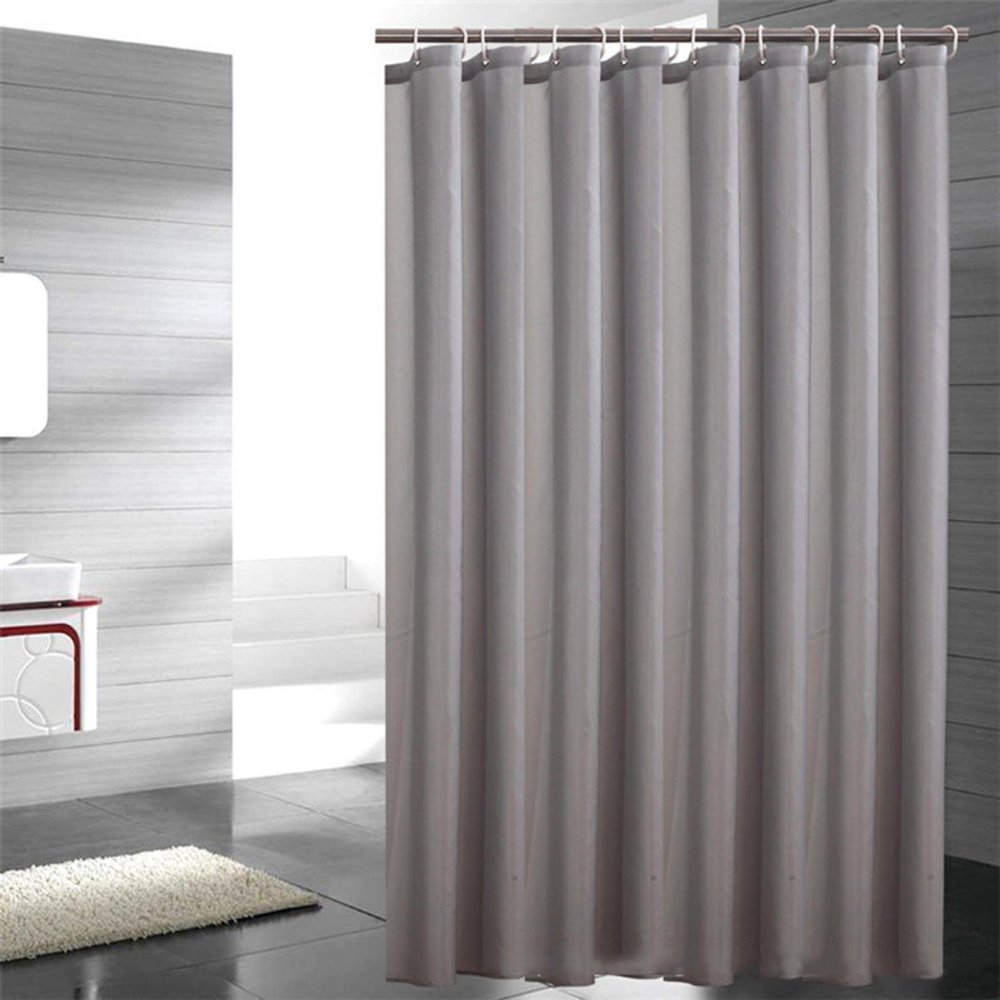 Xiangpeifbh Gray Shower Curtain, Waterproof Polyester, 92 x 182 cm, with 12 Hooks