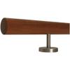 TIBU Kambala Wood Handrail, 280 cm, 42 mm, 4 Straight Stainless Steel Brackets, Beveled End view 1