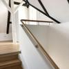 TIBU Kambala Wood Handrail, 280 cm, 42 mm, 4 Straight Stainless Steel Brackets, Beveled End view 4