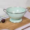 Sharplace Enameled Colander Fruit Bowl, Vintage Style, Small Green view 2