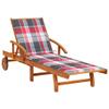 INLIFE Sun Lounger with Cushion, Solid Acacia Wood view 1