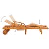 INLIFE Sun Lounger with Cushion, Solid Acacia Wood view 2