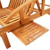 INLIFE Sun Lounger with Cushion, Solid Acacia Wood view 4