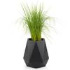 Forvega Flavi 54 Wide Garden Planter for Indoor and Outdoor Use, Geometric Design, Weather- and Damage-Resistant Polyethylene, 54 x 47 cm, Black, Without Stand view 2