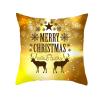 EHOMERY Gold-Brown Christmas Moose and Snowflake Velvet Pillow Cover, 18 x 18 Inches view 1
