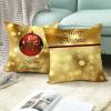 EHOMERY Gold-Brown Christmas Moose and Snowflake Velvet Pillow Cover, 18 x 18 Inches view 4