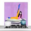 MuchoWow Vintage Pastel Woman Kitchen Backsplash, Aluminum, 100 x 65 cm view 1
