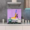 MuchoWow Vintage Pastel Woman Kitchen Backsplash, Aluminum, 100 x 65 cm view 4