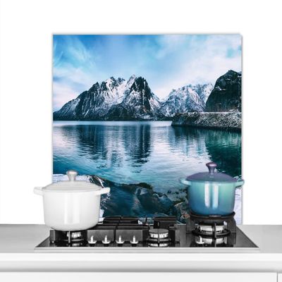 MuchoWow Kitchen Splashback Aluminum Poster, Water - Mountains - Nature, 80 x 55 cm