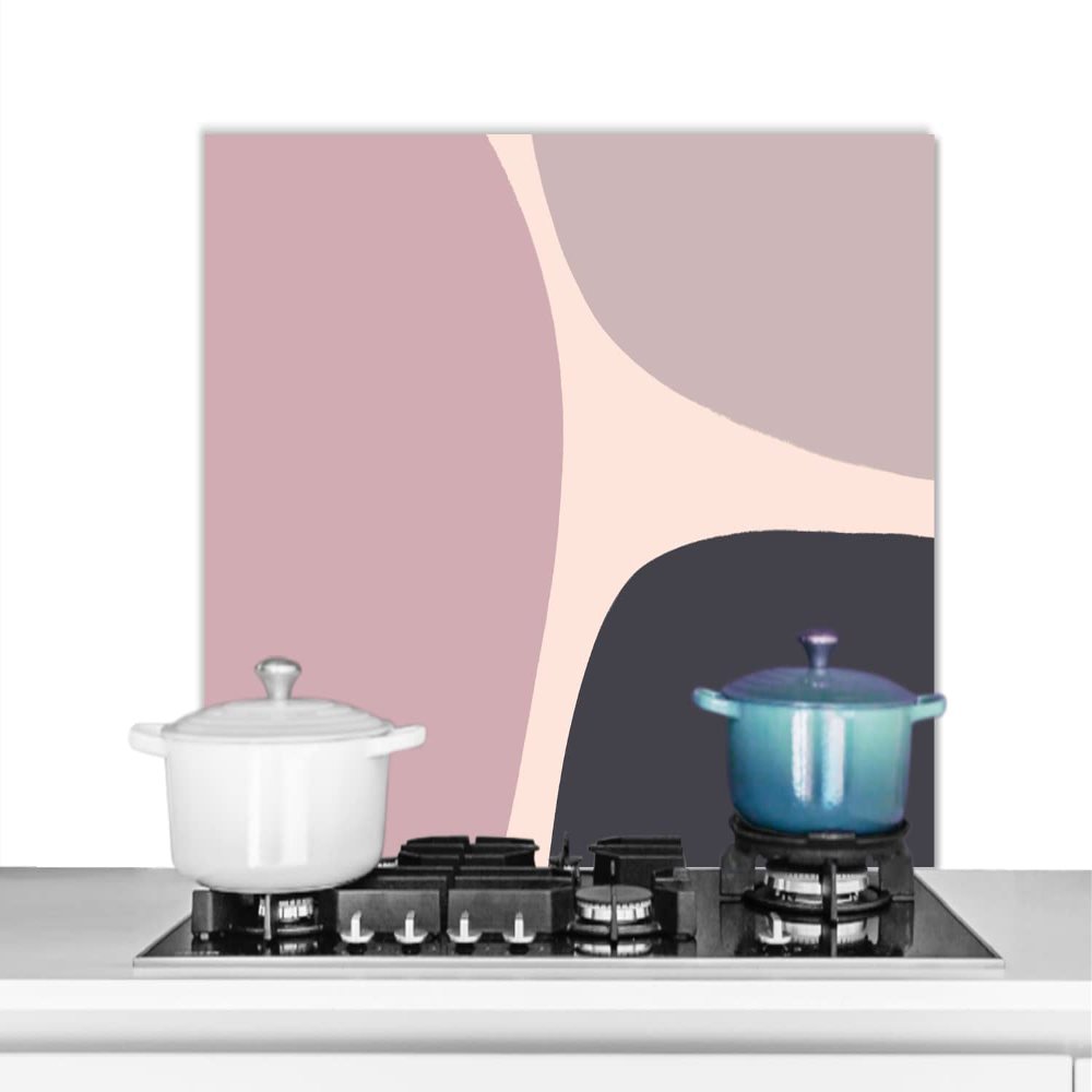 MuchoWow Kitchen Backsplash, Aluminum Poster, 80 x 55 cm, Pastel Minimalist Design
