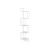 TOMYEUS Wall-Mounted 5-Tier Metal Corner Bookshelf, White view 1