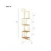 TOMYEUS Wall-Mounted 5-Tier Metal Corner Bookshelf, White view 2