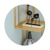 TOMYEUS Wall-Mounted 5-Tier Metal Corner Bookshelf, White view 3