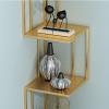 TOMYEUS Wall-Mounted 5-Tier Metal Corner Bookshelf, White view 4
