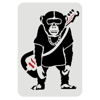 FINGERINSPIRE Banksy Chimpanzee Stencil, 29.7 x 21 cm, Reusable Orangutan Pattern
