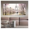 Tower Landscape Abstract Canvas Poster Print Wall Art for Living Room, Romantic Paris City Couple with Eiffel Tower (Color: 1937-01, Size: 60 x 120 cm, No Frame) view 2