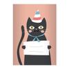 Kartenkaufrausch 1x Super Cute Cats with Pink Party Hat, DIN A4 Exercise Notebook, 7 mm Grid view 1