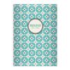 Kartenkaufrausch 8 Personalized DIN A4 School Notebooks, 1970s Turquoise Flower Design view 1