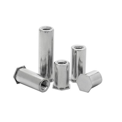 100-Piece Hexagonal Aluminum Blind Rivet Nuts, M3 × 5 mm, 4.2 mm Bottom Hole