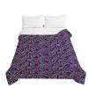 Odot 3D Exotic Print Quilted Bedspread, Navy Paisley, 220 x 240 cm view 2
