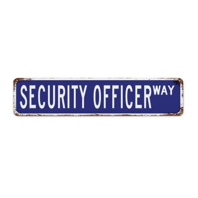 Security Guard Outdoor Metal Wall Sign