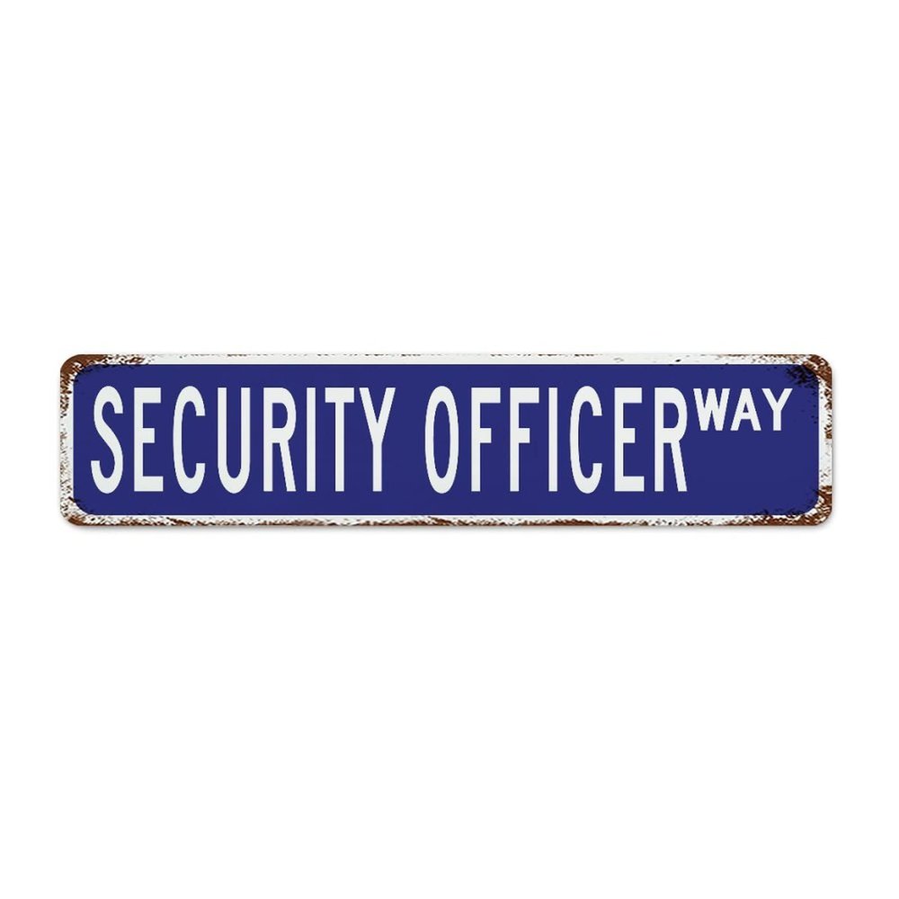 Security Guard Outdoor Metal Wall Sign