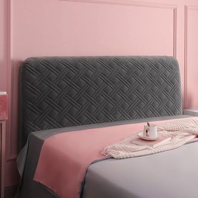TFBH Quilted Velvet Headboard Cover, Gray, 150 cm