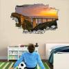 3D Wall Breakthrough Bridge Wall Sticker with Sunrise Landscape view 2