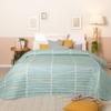 Sancarlos Reversible Bedspread for 180 cm Wide Beds, Mint Green and Mustard Yellow view 1