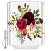Xiangpeifbh Floral Watercolor Shower Curtain with 12 Hooks, Waterproof Polyester, 200 x 180 cm view 1