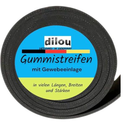 Rubber Strip 3–10 mm Thick, 4–20 cm Wide, 1–10 m Long, with Fabric Insert (5 mm, 8 m × 4 cm)