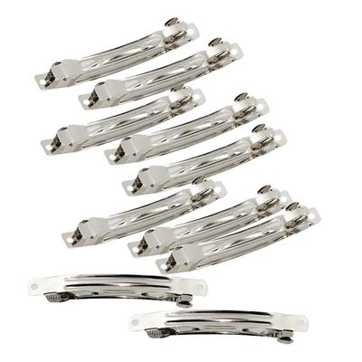 Zalati Metal Hair Clips, Silver, for Crafts, 8 cm, 10-Pack