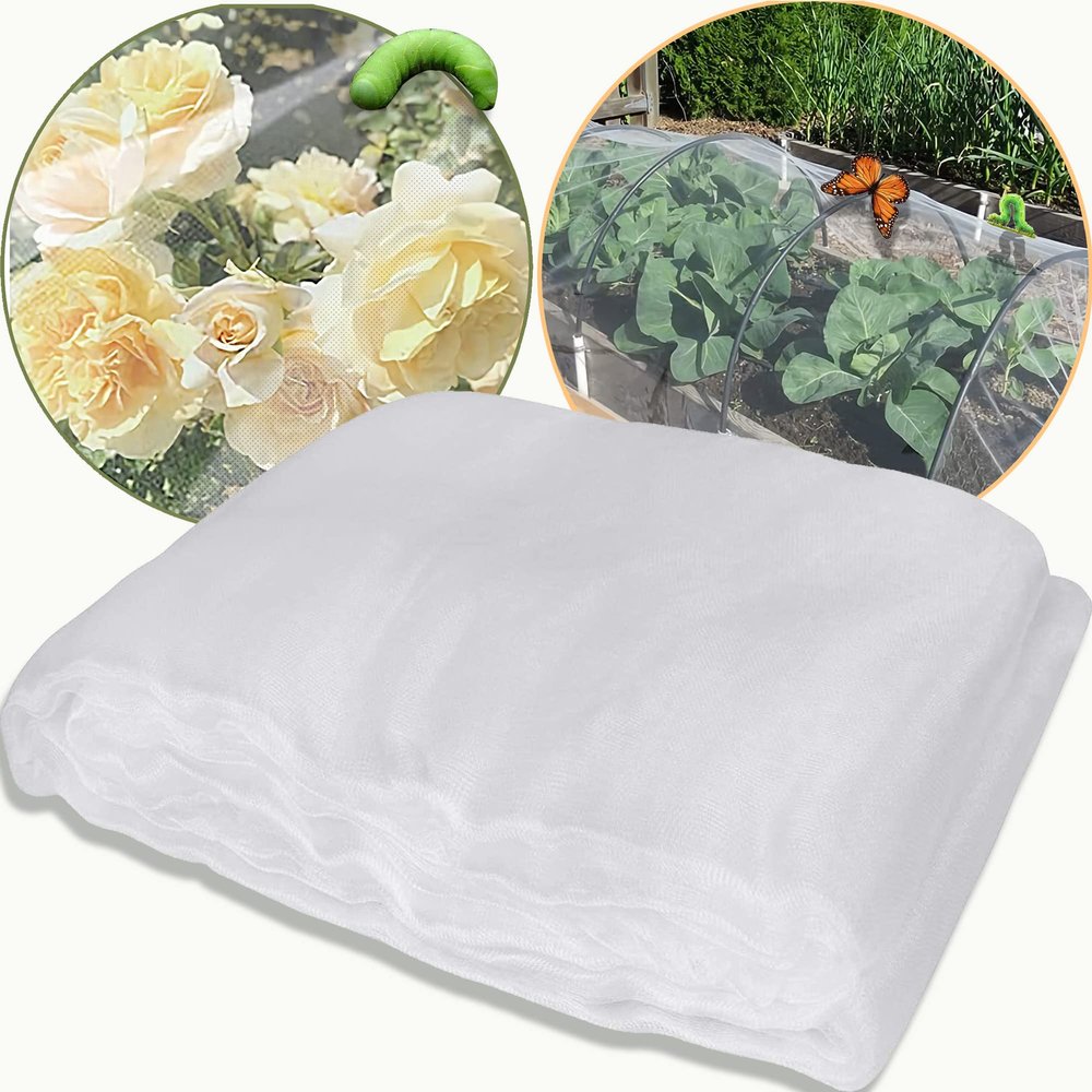 Vegetable Garden Netting, Polyethylene Insect Net, Fine-Mesh Crop Protection Net, Bird Netting, 7 x 12 m, 40 Mesh
